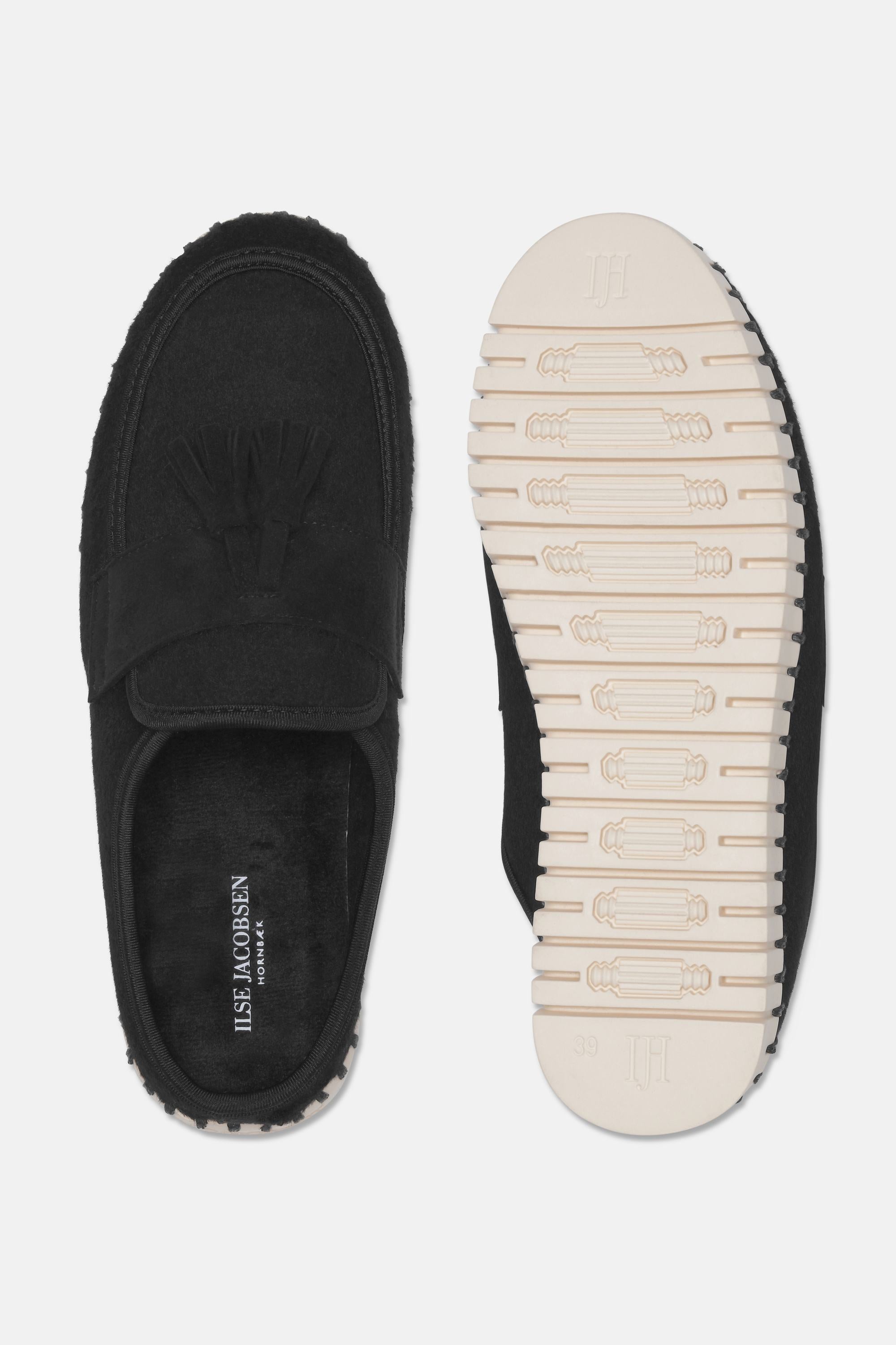 Tulip Wool Mule - Black Pearled Ivory